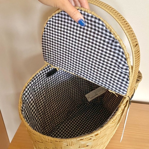 Zara woven picnic basket bag cream - Picture 7 of 10